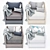 Modern Armchair Set with Various Material and Colors 3D model small image 4