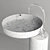 Marble Wash Basin Set 3D model small image 3