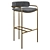 Luxury Velvet Bar Stool 3D model small image 3