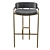 Luxury Velvet Bar Stool 3D model small image 4