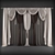 Elegant White Curtain Set 3D model small image 1