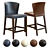 Modern Leather Counter Stool 3D model small image 1