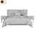 Minimalist Cotton Jersey Linen Bed 3D model small image 2
