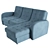 Blom Corner: Modern Corner Sofa with Sleeper 3D model small image 3