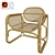 Tropical Rattan Wicker Chair 3D model small image 3