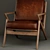 Sleek Leather Armchair 3D model small image 2