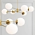 Nyla 6-Light Linear Chandelier: Modern Elegance for Any Space 3D model small image 1