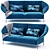 Sleek and Stylish Sofa Set 3D model small image 3