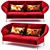 Sleek and Stylish Sofa Set 3D model small image 4