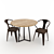 Industrial Chic Table and Chair 3D model small image 1