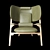 Adamastor Leather Lounge Chair 3D model small image 5