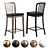 Modern Metal Counter Stool: Delta 3D model small image 1