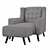 Classic Comfort: Olney Wingback Chair 3D model small image 1