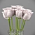 Elegant Snow Queen Rose Vase 3D model small image 6