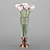 Elegant Snow Queen Rose Vase 3D model small image 7