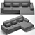 Luxury UVW Unwrapped 3D Sofa 3D model small image 3