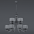 AKIRA Chandelier: Stylish Lighting Fixture with 12 Energy-Saving Lamps 3D model small image 2