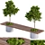 Nature-Inspired Bench With Plants 3D model small image 1