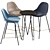 Sleek Hairpin Bar Set: Round Table & Nixon Stool 3D model small image 2