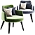 Contemporary Armchair: Sleek Design & Premium Quality 3D model small image 2