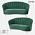 LoftDesigne 30906 Metal and Fabric Sofa 3D model small image 1