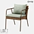 Vintage Metal and Fabric Armchair 3D model small image 1