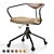 Title: Akron Desk Chair: Solid Oak, Hand-Stitched Leather 3D model small image 2