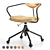 Title: Akron Desk Chair: Solid Oak, Hand-Stitched Leather 3D model small image 3