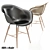 Modern Kare Design Forum Wood Black Chair 3D model small image 1