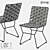 Modern Metal and Fabric Chair 3D model small image 1