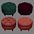 Elegant Tufted Velvet Ottoman 3D model small image 4