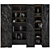 Rock Panel Black Display Cabinet 3D model small image 1