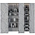 Rock Panel Black Display Cabinet 3D model small image 3