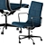 Vibrant Office Chair: Green & Blue 3D model small image 2