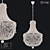 Industrial Acacia Wood Pendant with 6 E14 Lamps 3D model small image 1