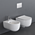 Elegant Wall-Hung Toilet Set 3D model small image 1