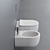 Elegant Wall-Hung Toilet Set 3D model small image 2