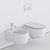 Elegant Wall-Hung Toilet Set 3D model small image 5