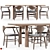 Rustic Montana Live Edge Dining Set 3D model small image 1