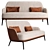 Compact Poly F Sofa: Stylish and Space-Saving 3D model small image 3