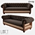 Sleek Wood and Fabric Sofa 3D model small image 1