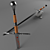 Silver Witcher Sword 3D model small image 3