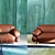 Luxury Italian Leather Sofa 3D model small image 2