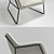 Monochrome Print Industrial Armchair 3D model small image 2