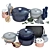 Le Creuset Cookware Collection 3D model small image 1