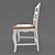 Elegant Birch Wood Chair 3D model small image 2