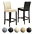 Luxe Leather Bar Stool: Subdividable Model 3D model small image 1