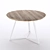 Oak Steel Trio: Stylish Kitchen Table 3D model small image 2