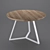 Oak Steel Trio: Stylish Kitchen Table 3D model small image 3
