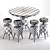 Mushroom Magic: Table & Stool Duo 3D model small image 3